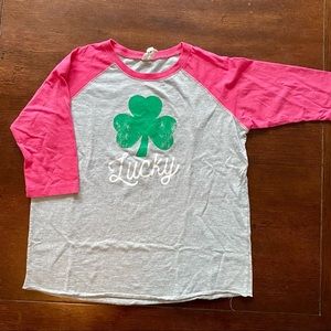 Zulily brand baseball sleeve tee.